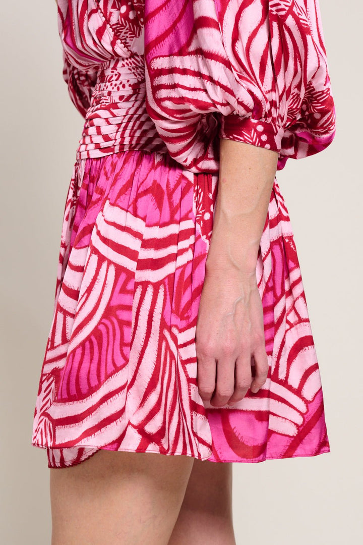 Mini Dress Colleen - Pink Japonism - Poupette St Barth