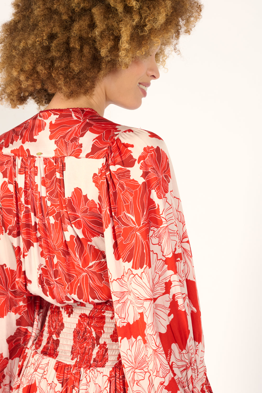 Mini Dress Colleen - Red Flower Bunch