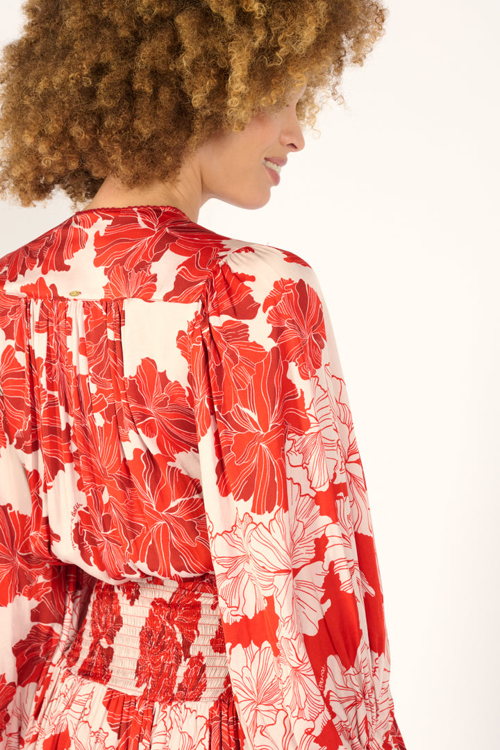 Mini Dress Colleen - Red Flower Bunch