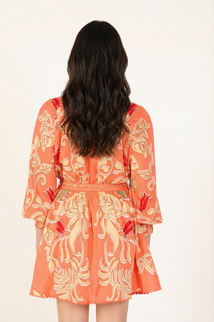 Mini Dress Conti - Orange Ritual - Poupette St Barth
