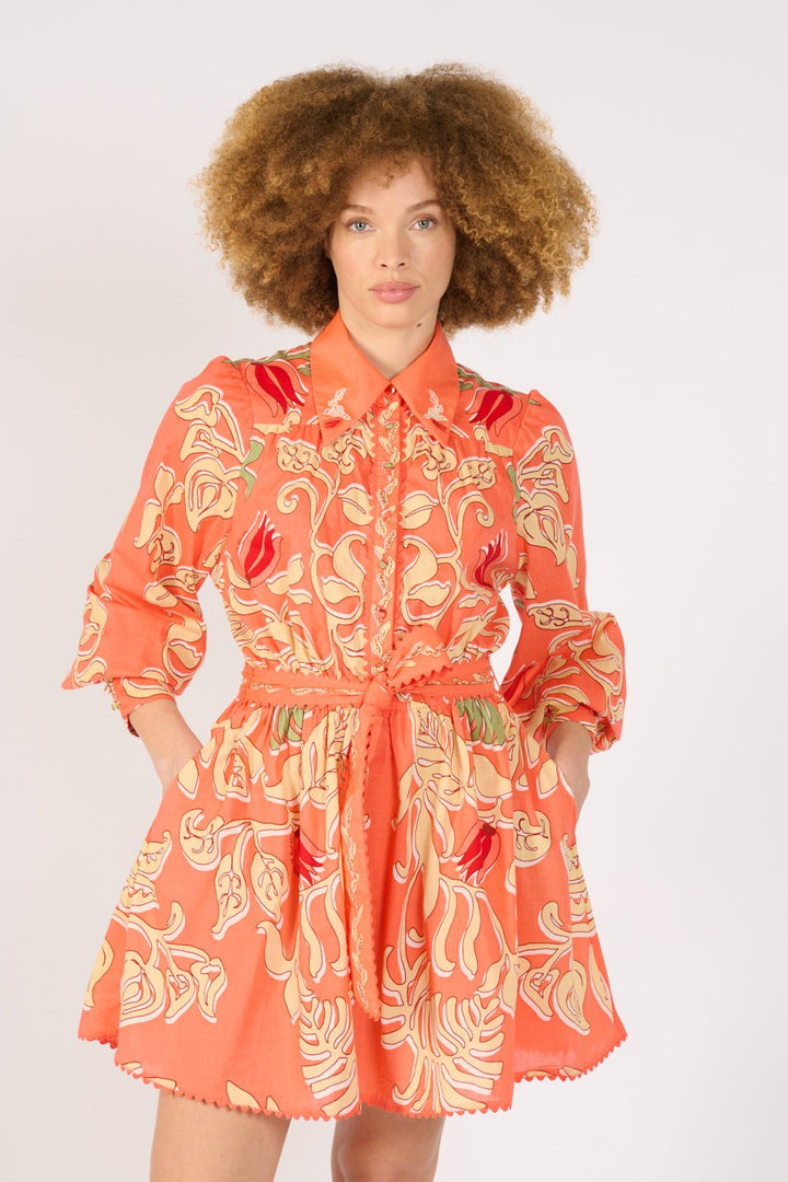 Mini Dress Conti - Orange Ritual - Poupette St Barth