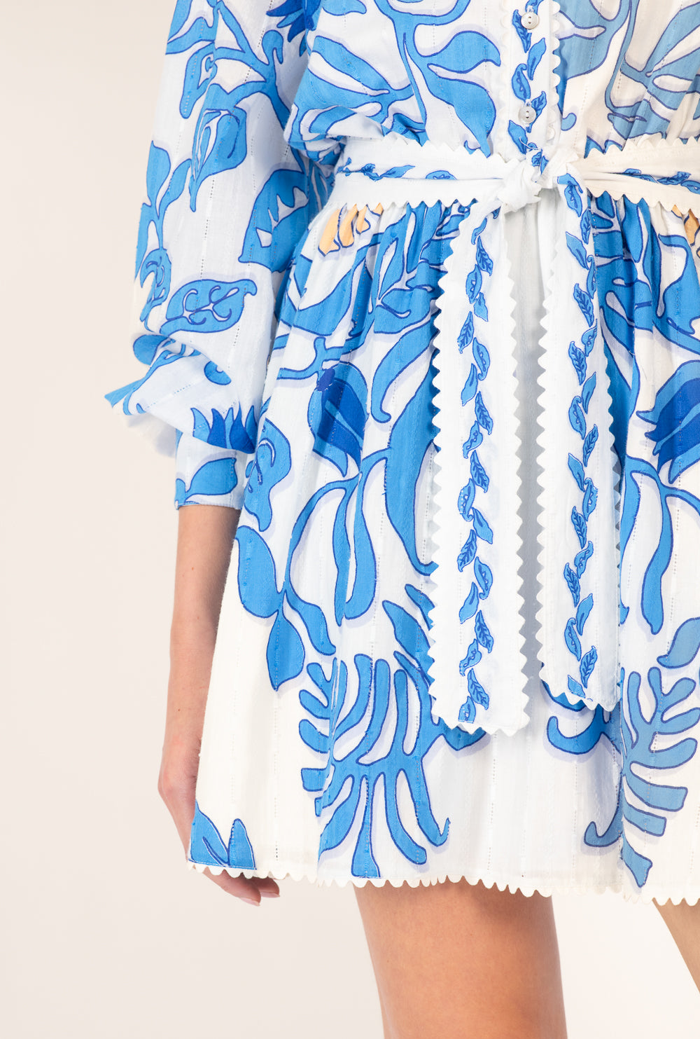 Mini Dress Conti - White Blue Ritual