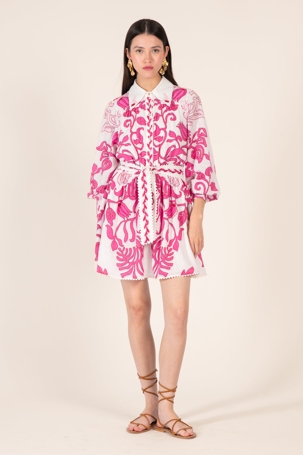 Robe Courte Conti - White Pink Ritual