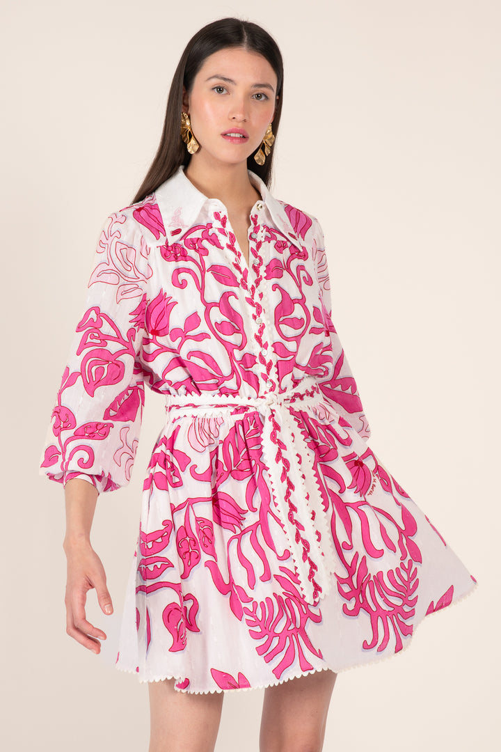 Robe Courte Conti - White Pink Ritual
