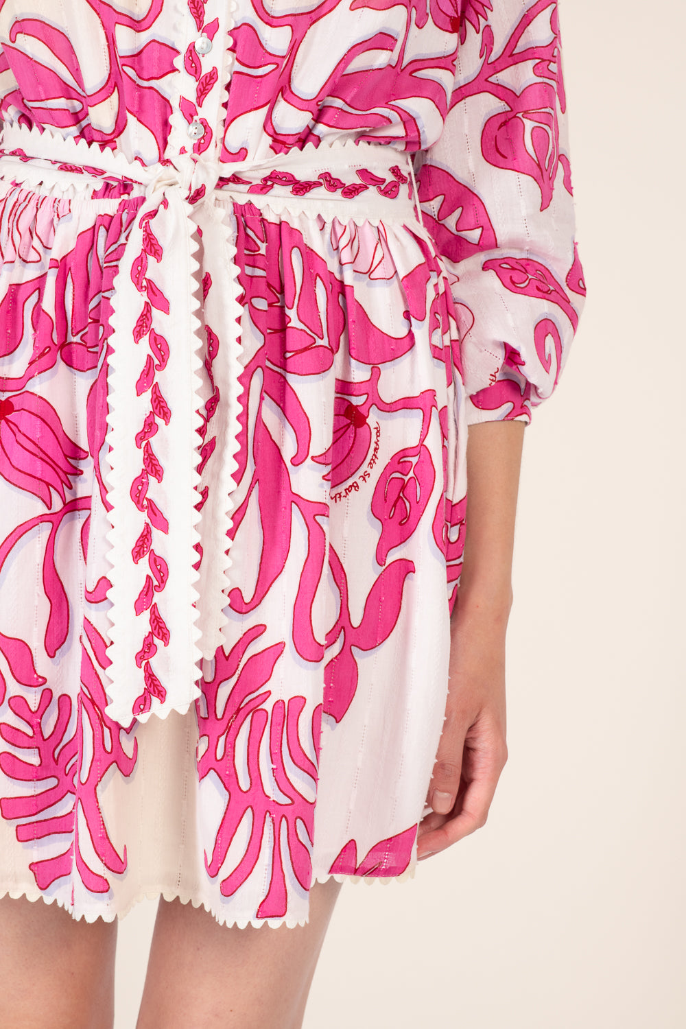 Robe Courte Conti - White Pink Ritual