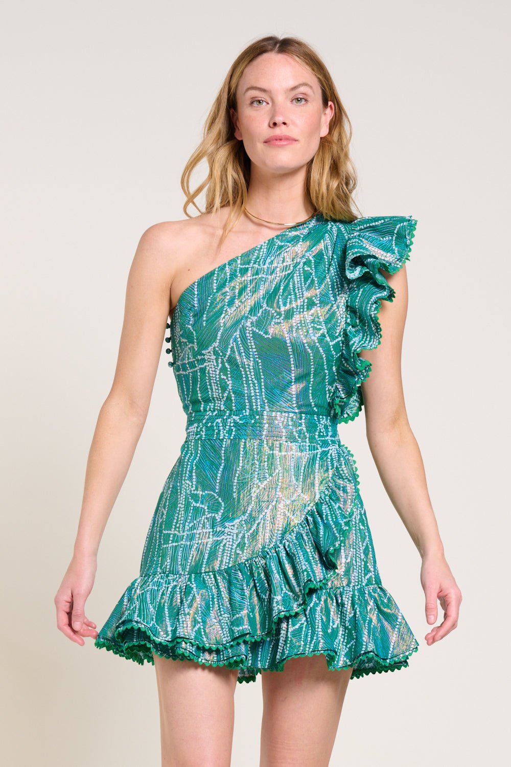 Robe Courte Corinne - Green Akoya