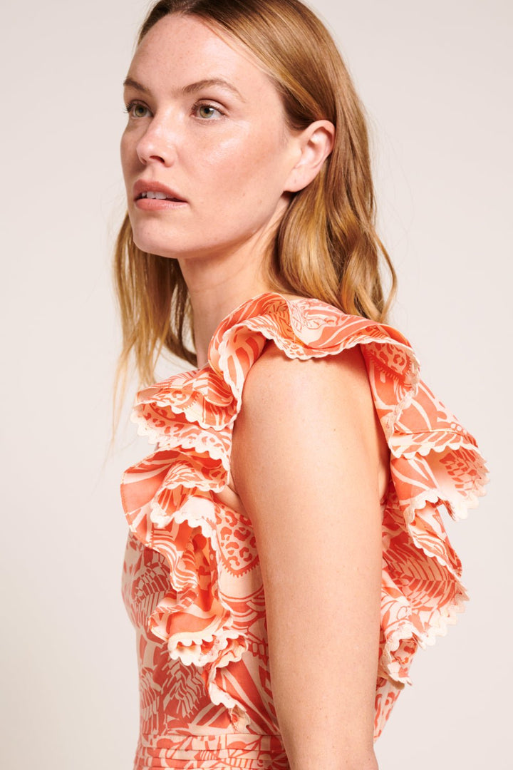 Mini Dress Corinne - Orange Toucan - Poupette St Barth