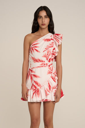 Orange Corinne mini dress by Poupette St Barth featuring a stylish short dress design with a fitted silhouette.