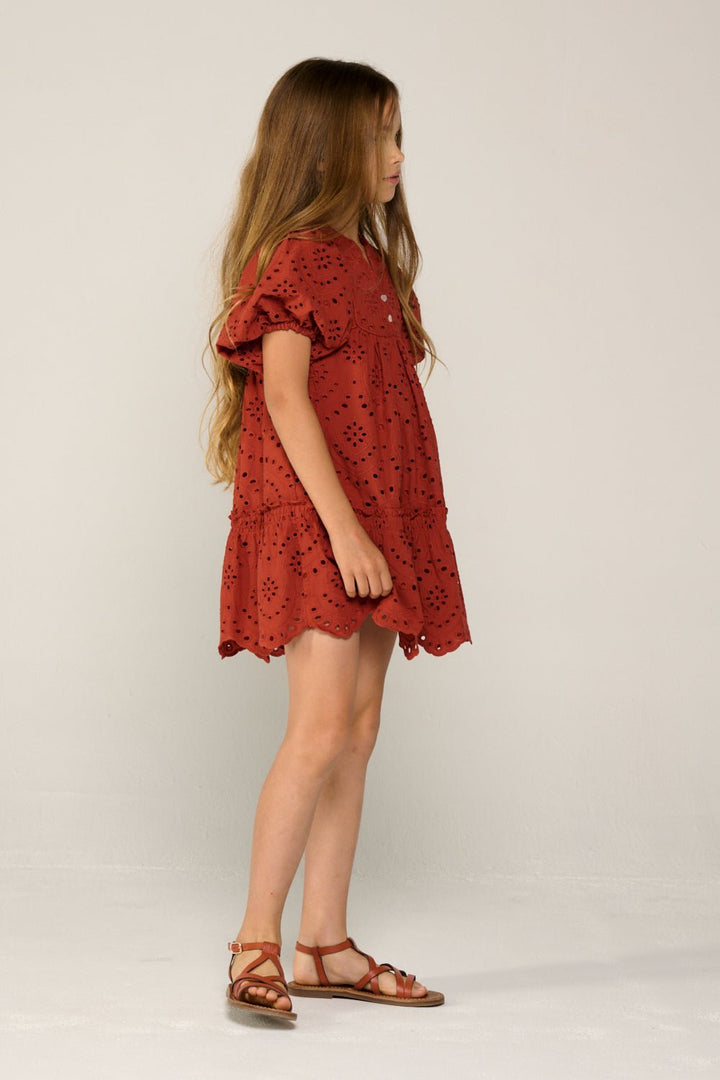 Robe Courte Cruz pour fille - Paprika
