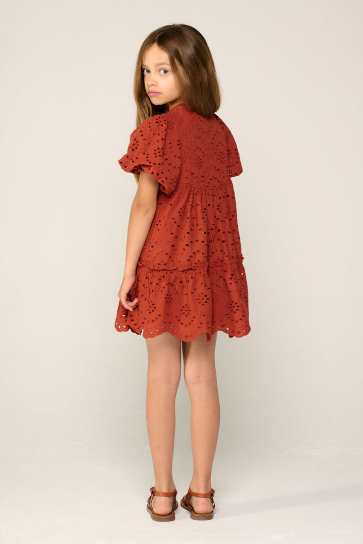 Robe Courte Cruz pour fille - Paprika