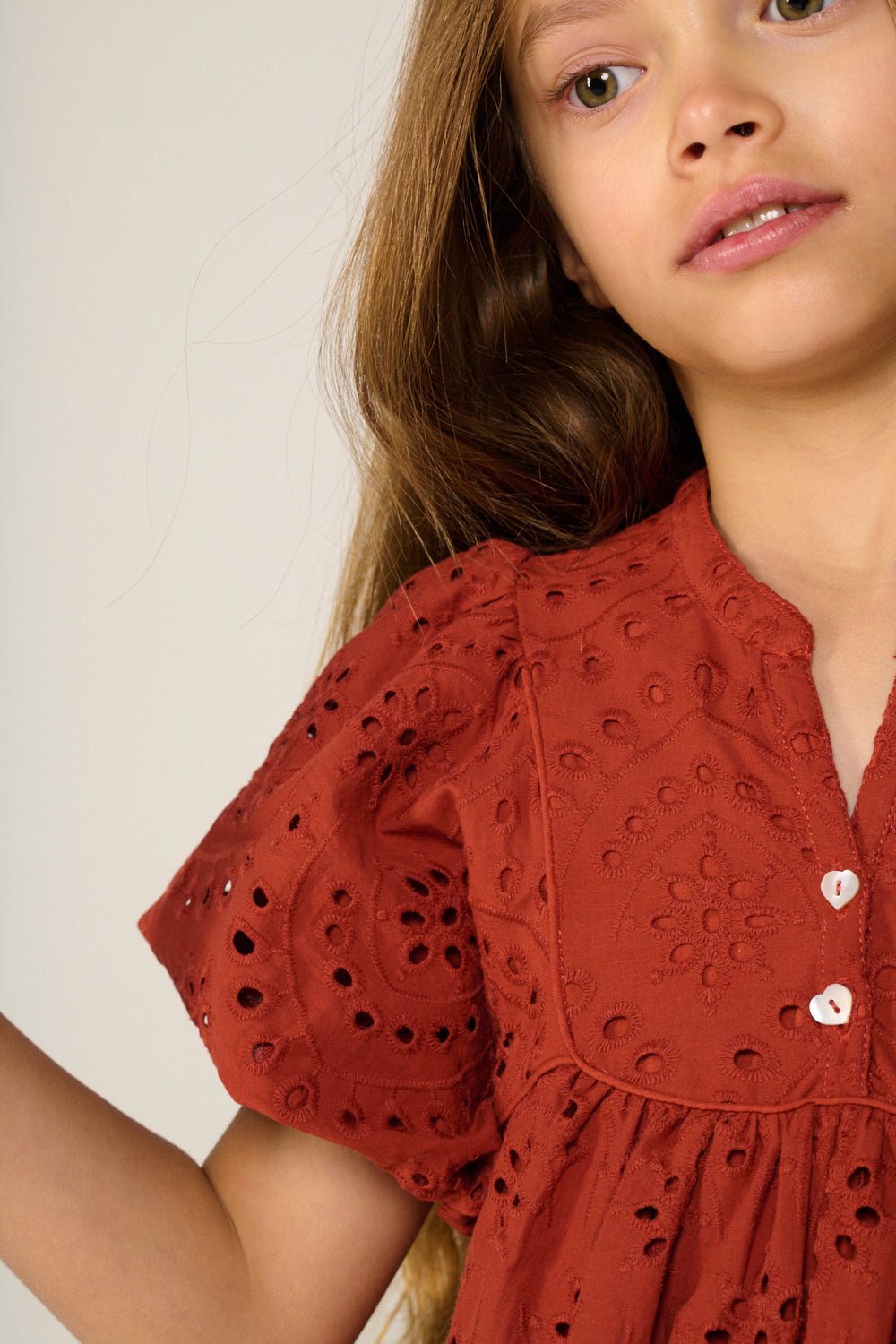 Robe Courte Cruz pour fille - Paprika