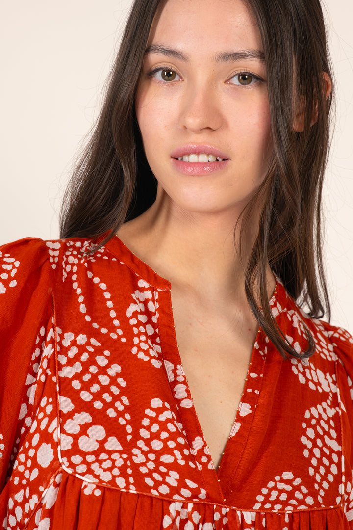 Mini Dress Cruz - Paprika Austral - Poupette St Barth