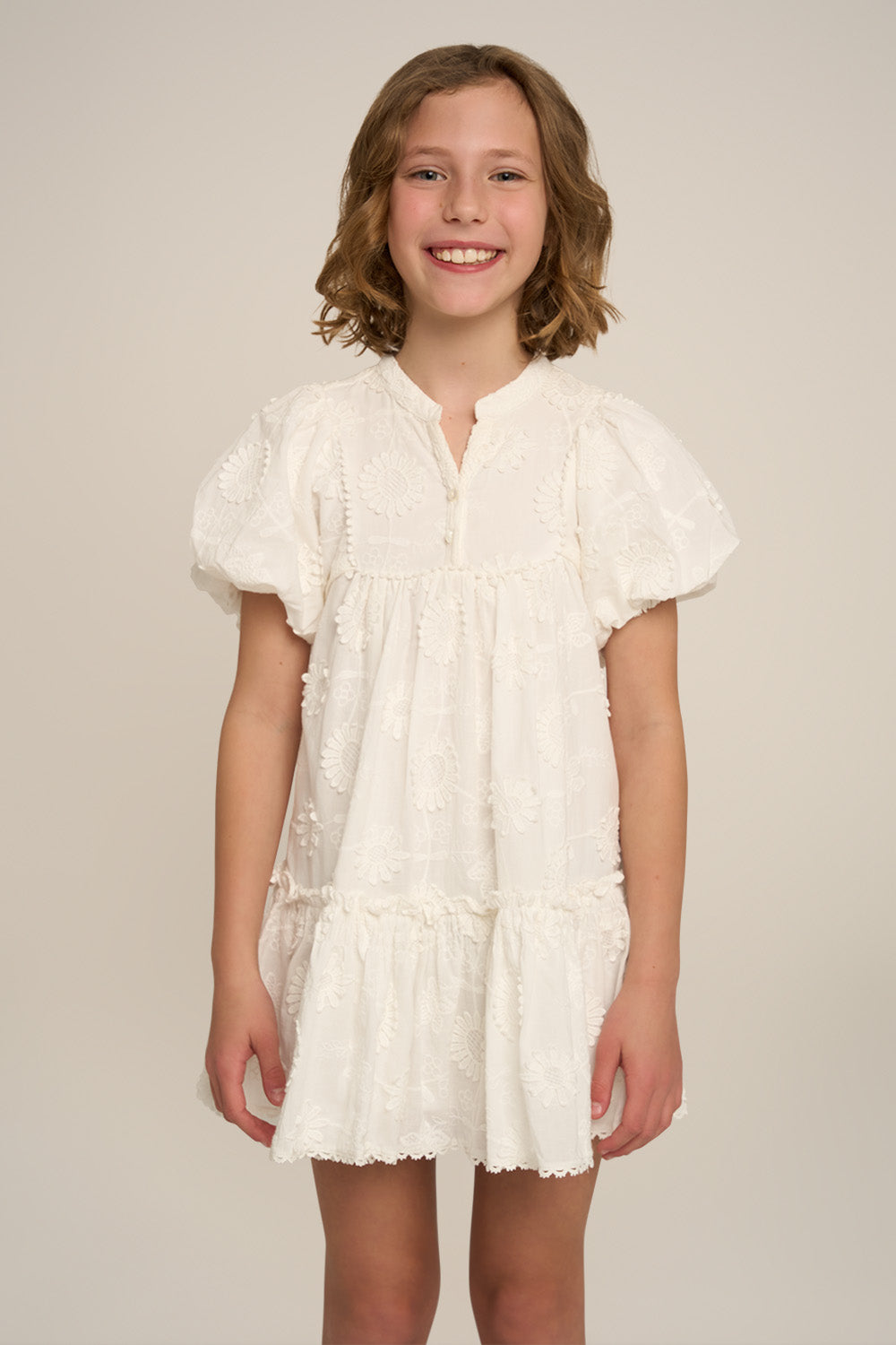 Mini Dress Cruz for girls - Natural White | Poupette St Barth