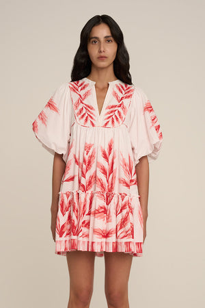 Orange mini dress by Poupette St Barth, Cruz style, featuring a fitted silhouette and stylish design, shown from the front.