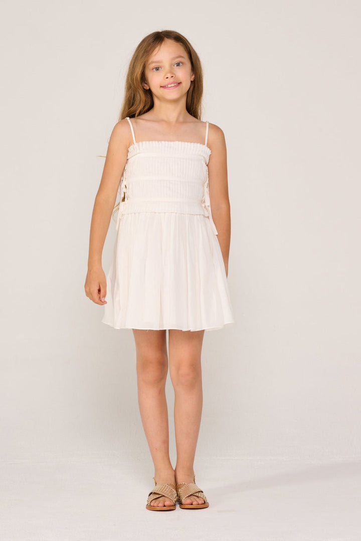 Robe Courte Elena pour fille - Natural White  