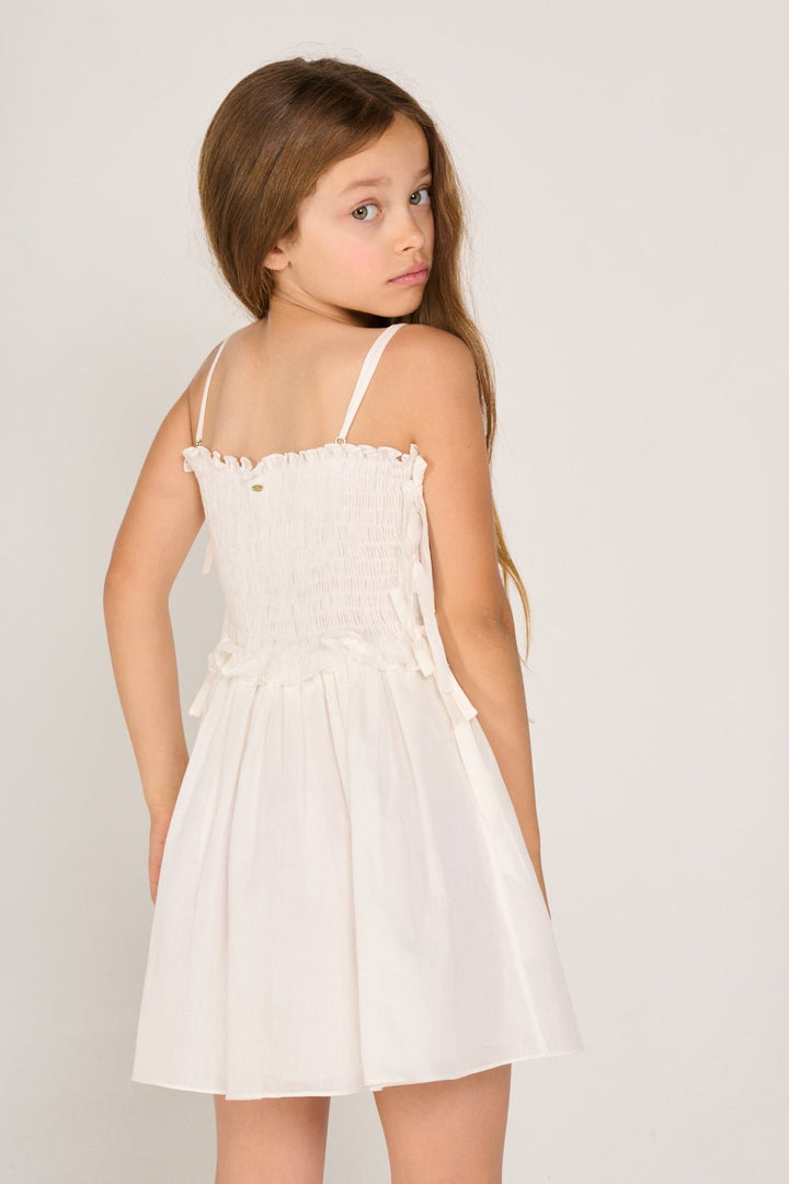 Robe Courte Elena pour fille - Natural White  