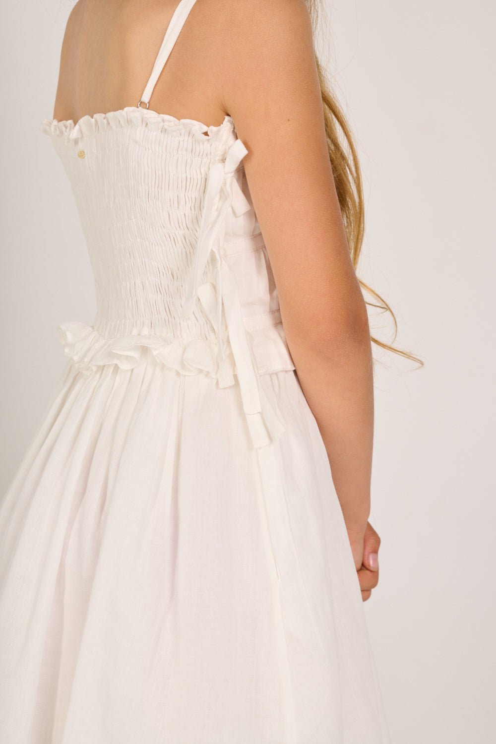 Robe Courte Elena pour fille - Natural White  