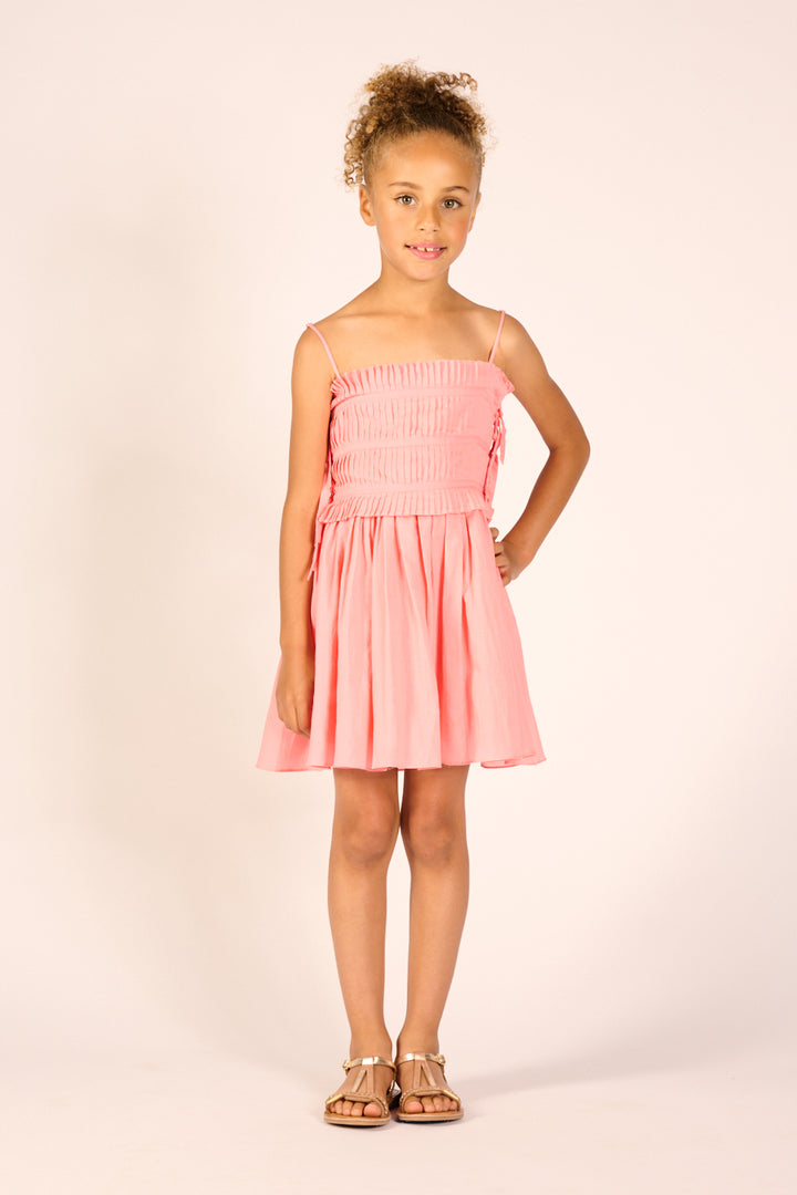 Mini Dress Elena for girls - Warm Peach