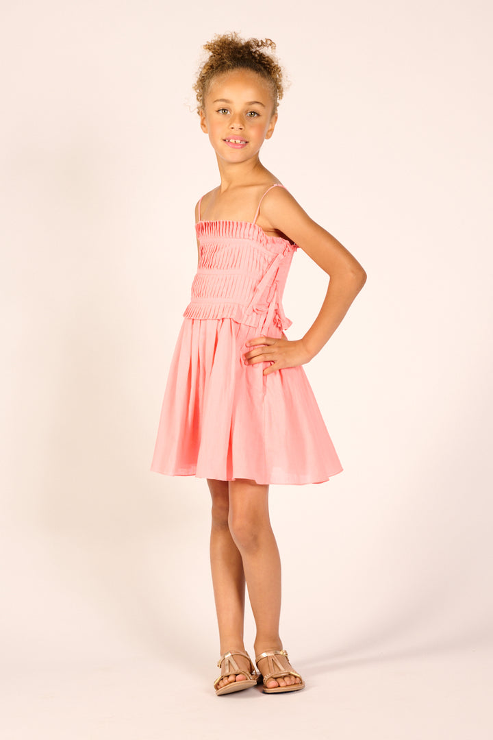 Mini Dress Elena for girls - Warm Peach