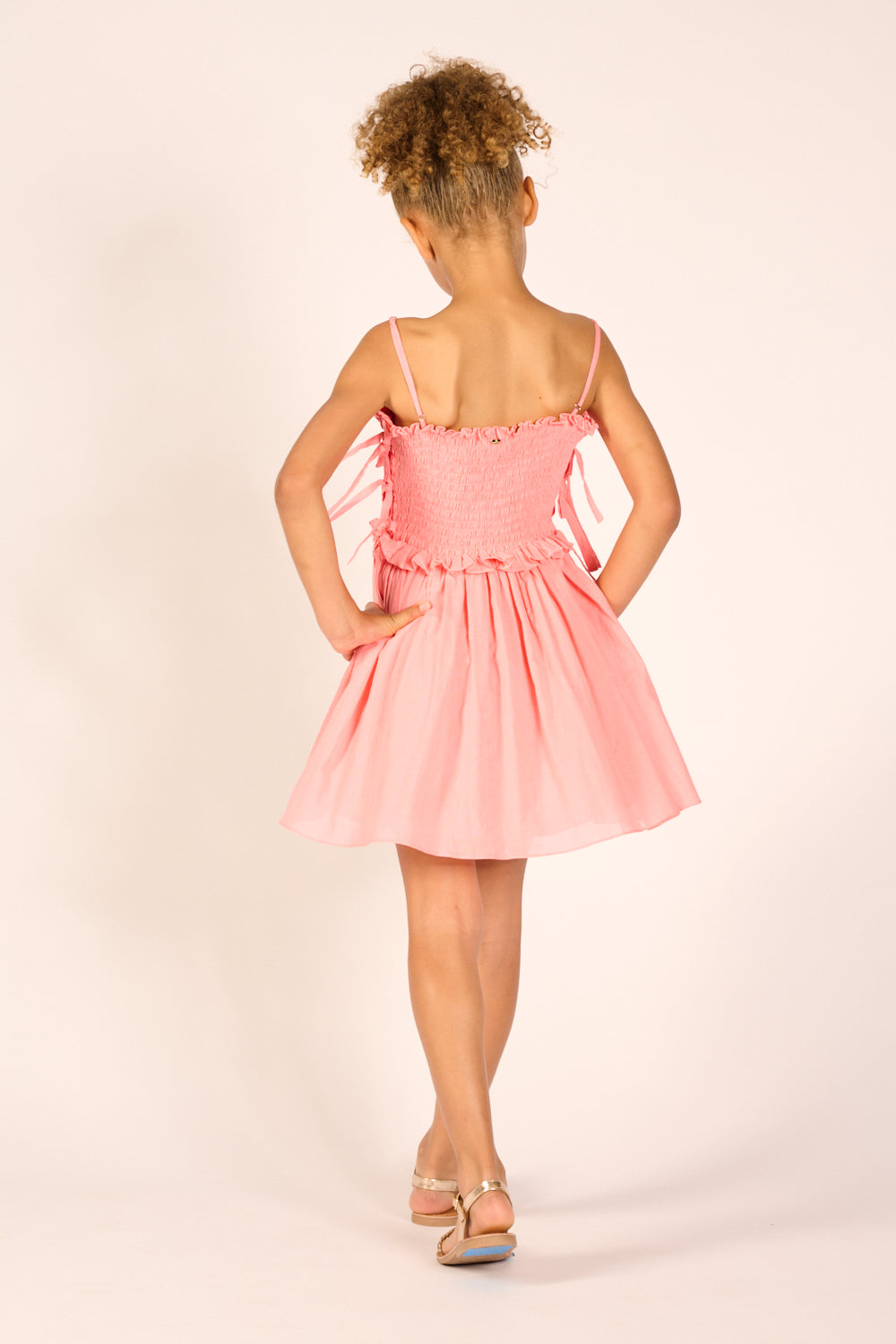 Mini Dress Elena for girls - Warm Peach