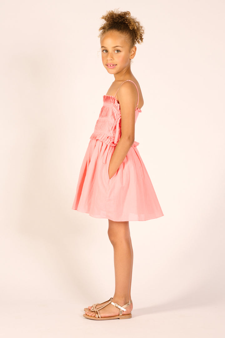 Mini Dress Elena for girls - Warm Peach