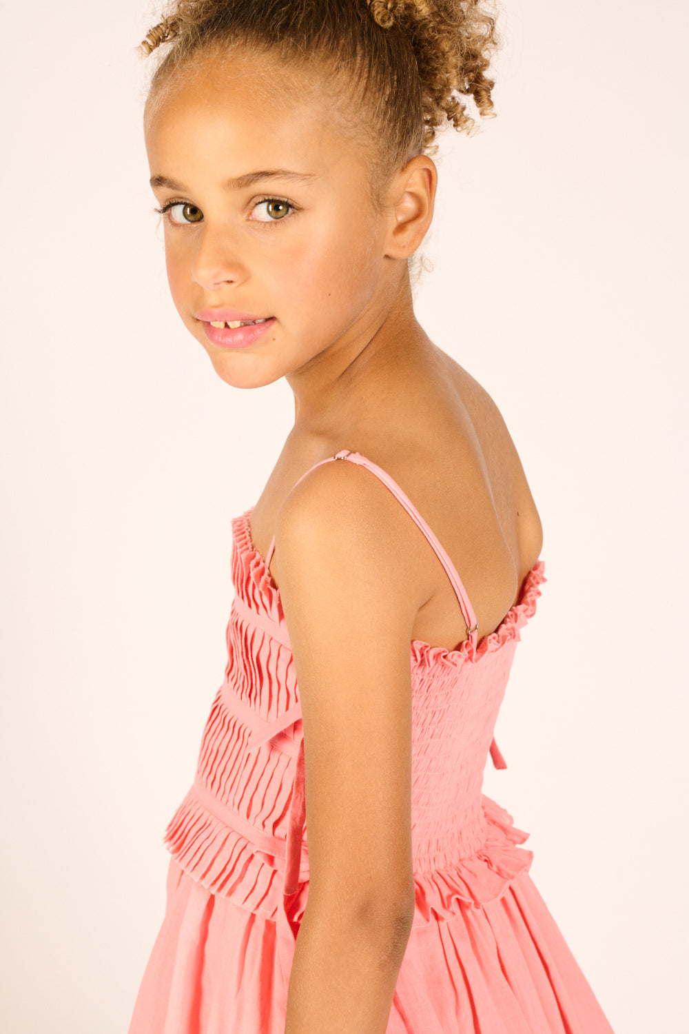 Mini Dress Elena for girls - Warm Peach