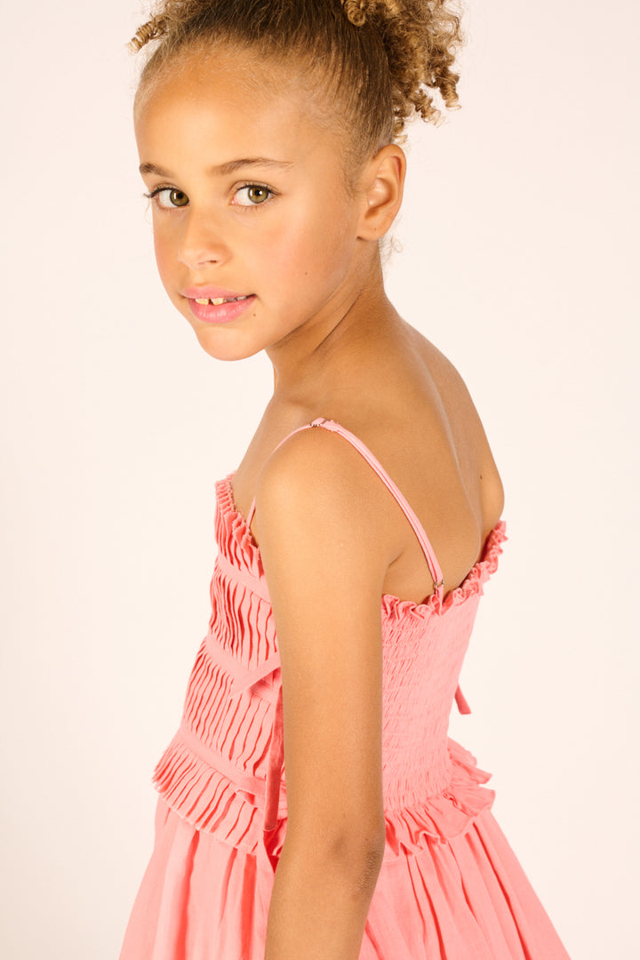 Mini Dress Elena for girls - Warm Peach