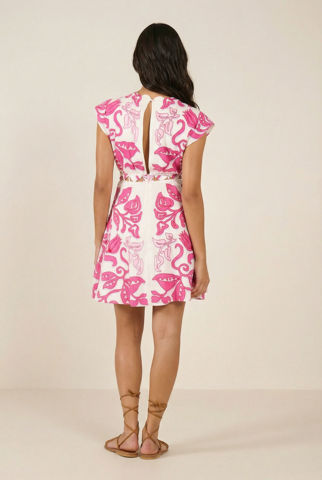 Mini Dress Hazel - White Pink Ritual - Poupette St Barth