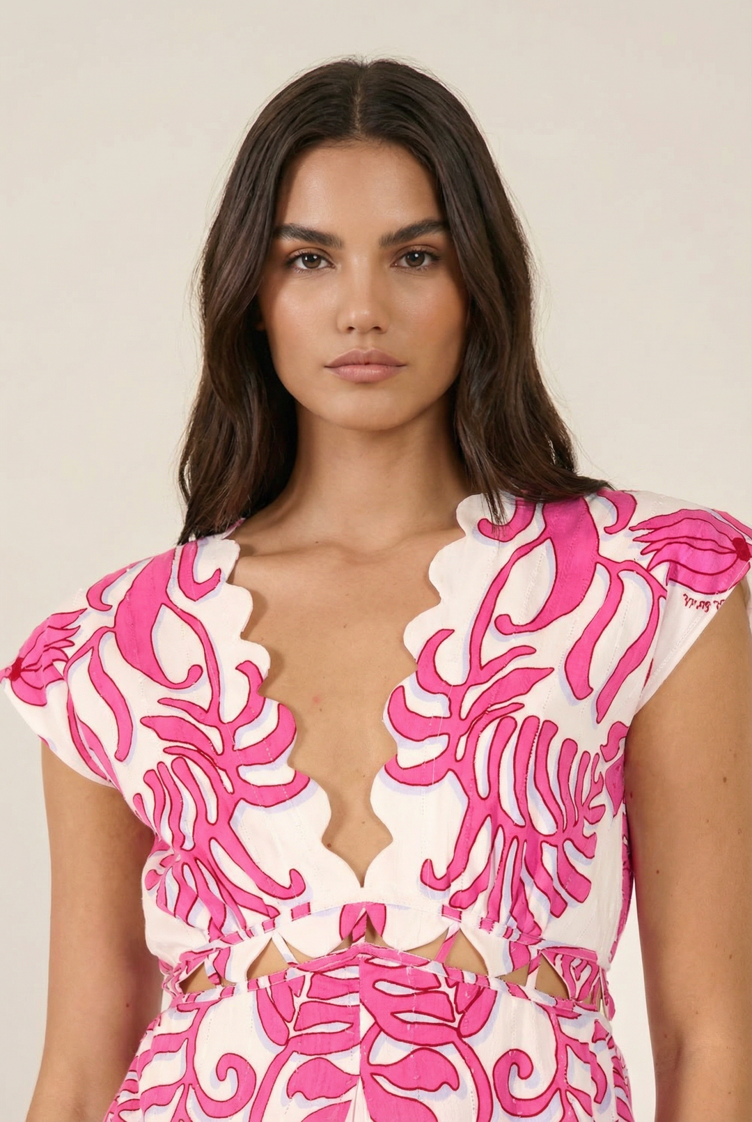 Mini Dress Hazel - White Pink Ritual - Poupette St Barth