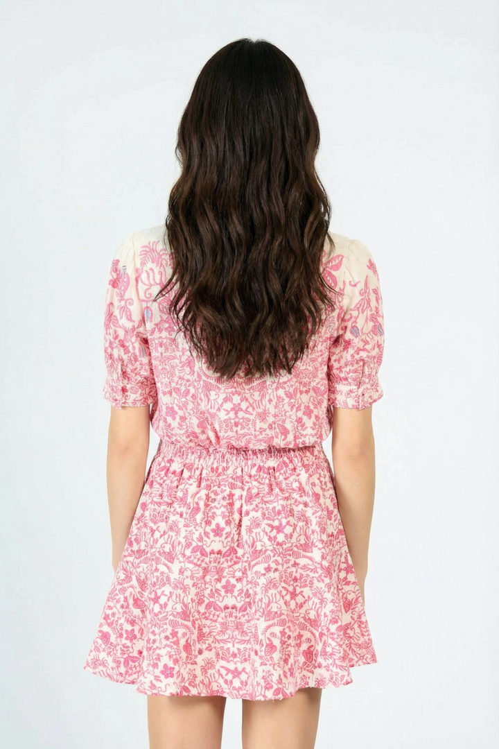 Pink Mini Dress Iris by Poupette St Barth featuring a stylish, lightweight design perfect for warm weather.