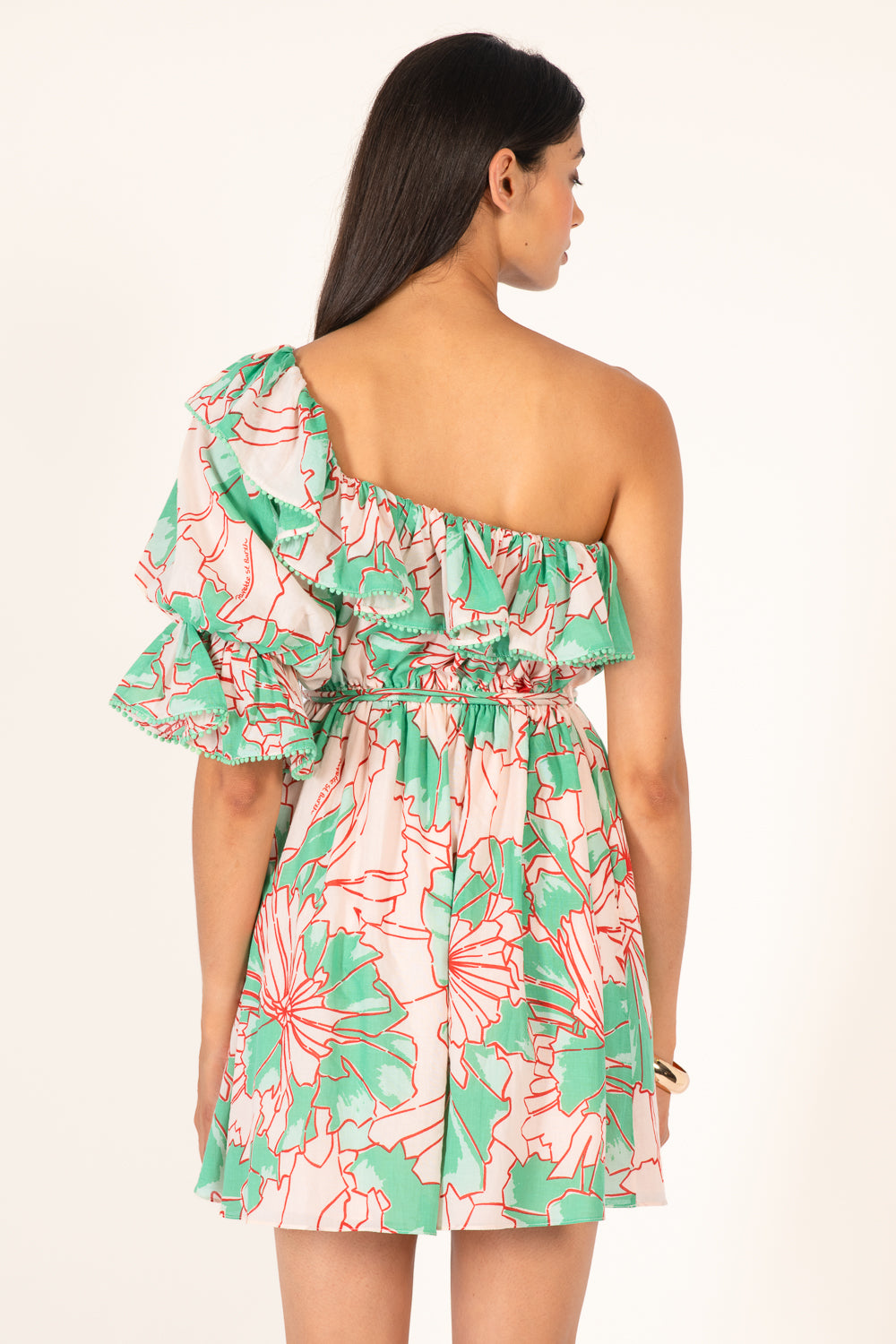 Mini Dress Jenny - Green Petal - Poupette St Barth