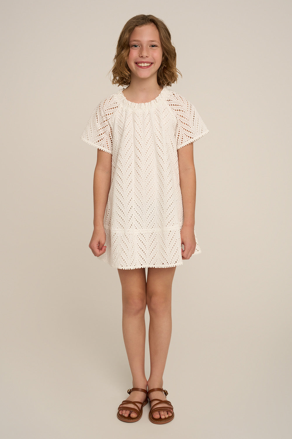 Robe Courte Juliet pour fille - Natural White