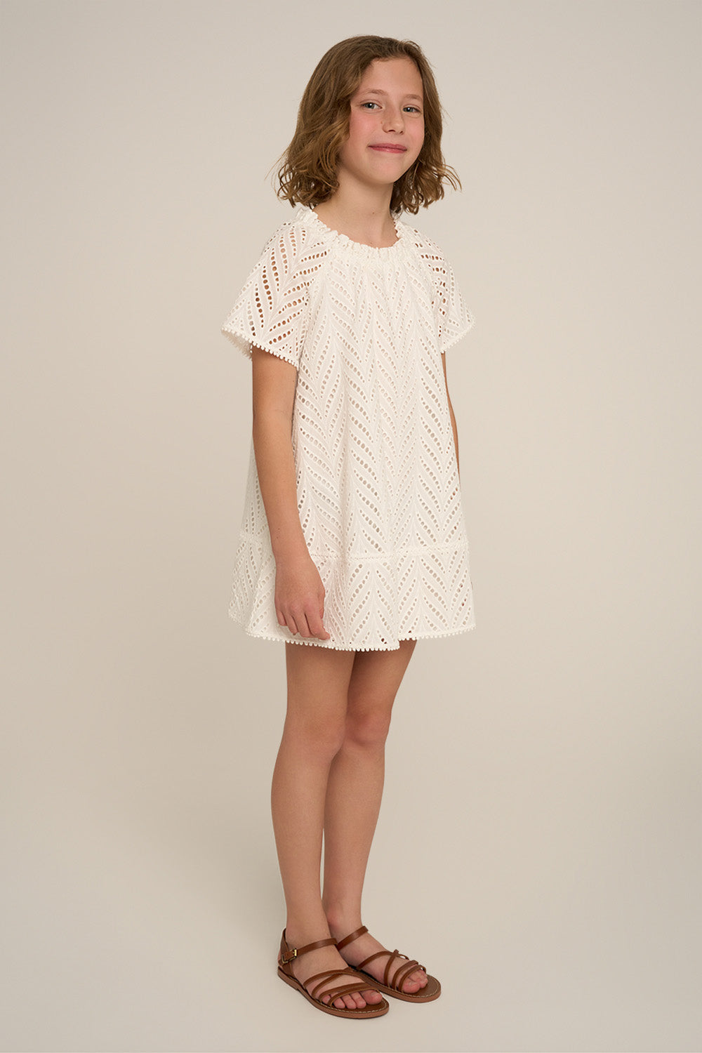 Robe Courte Juliet pour fille - Natural White