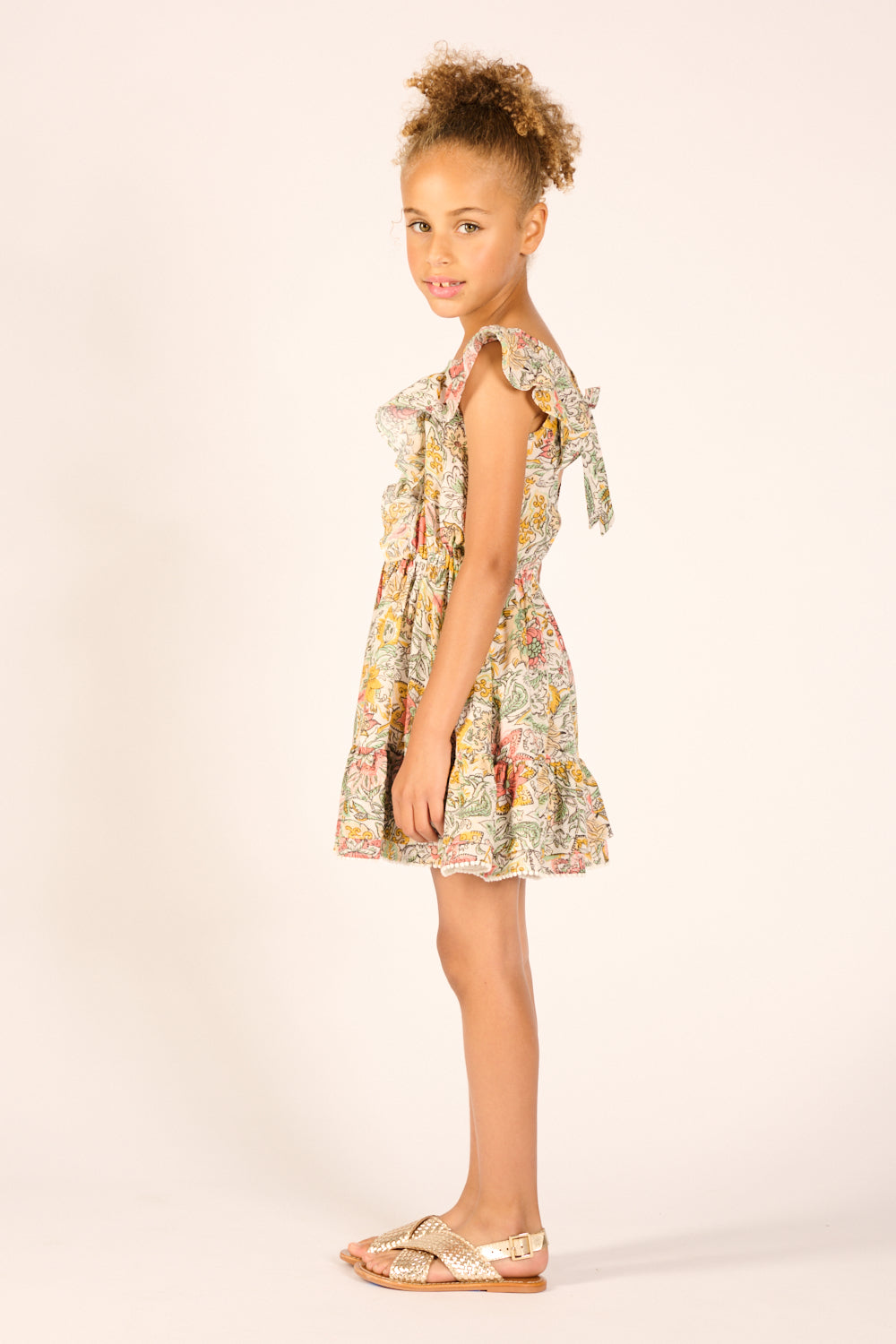 Mini Dress Kora for girls - Yellow Nusa