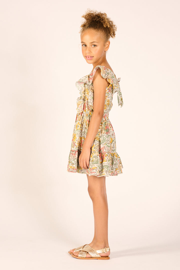 Mini Dress Kora for girls - Yellow Nusa