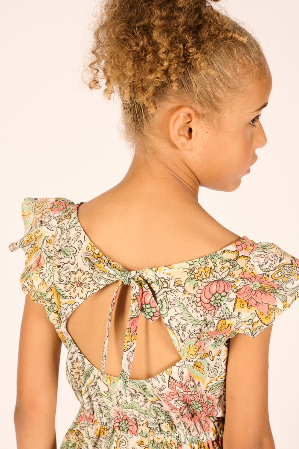 Mini Dress Kora for girls - Yellow Nusa