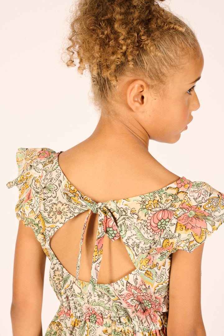 Mini Dress Kora for girls - Yellow Nusa