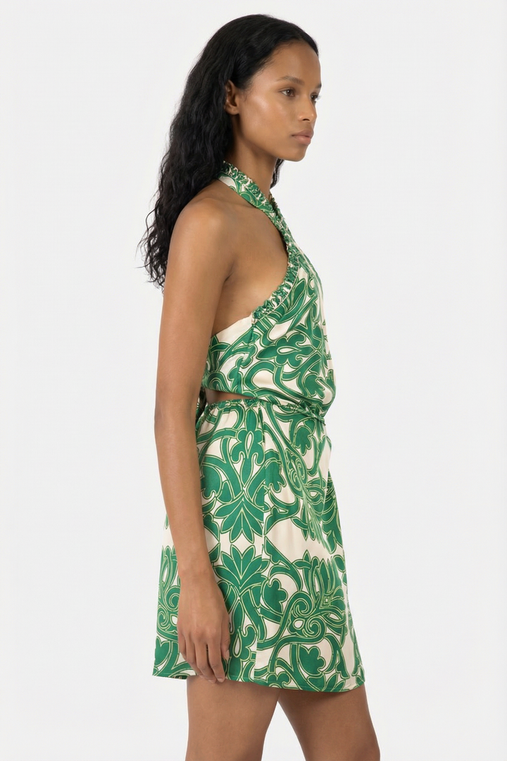 Mini Dress Manon - Green Mantra - Poupette St Barth