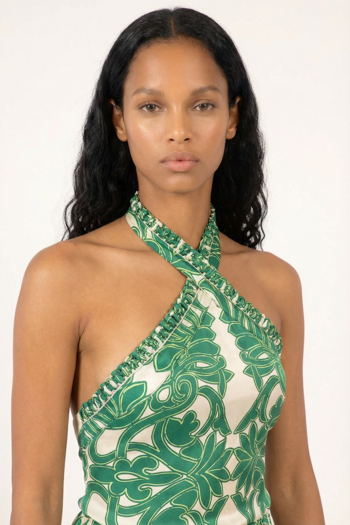 Mini Dress Manon - Green Mantra - Poupette St Barth