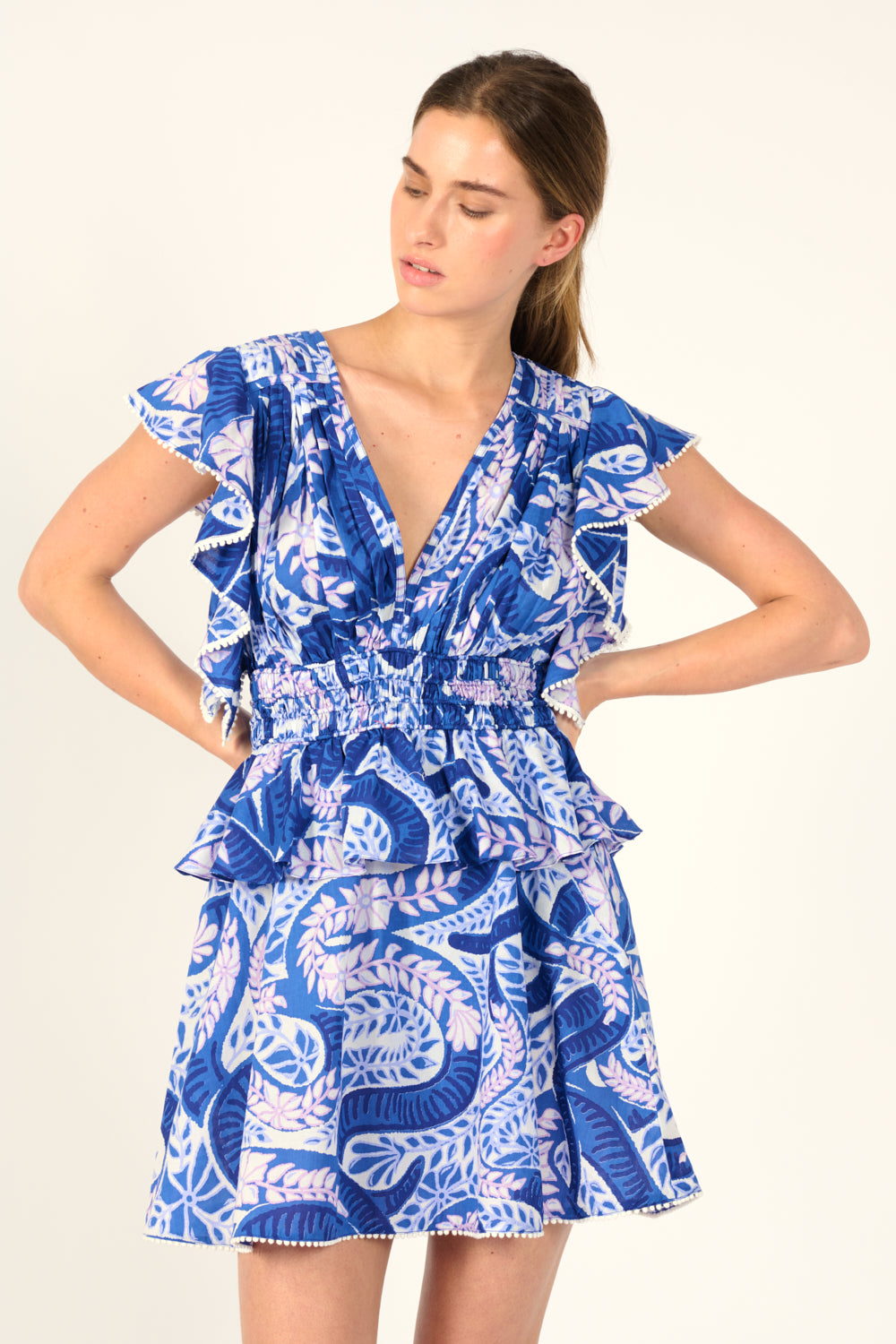 Mini Dress Noemi - Blue Holy Snake - Poupette St Barth