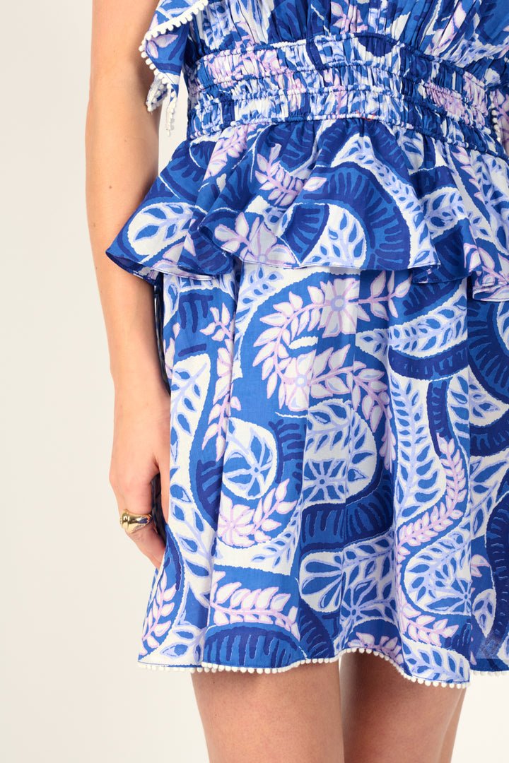 Mini Dress Noemi - Blue Holy Snake - Poupette St Barth