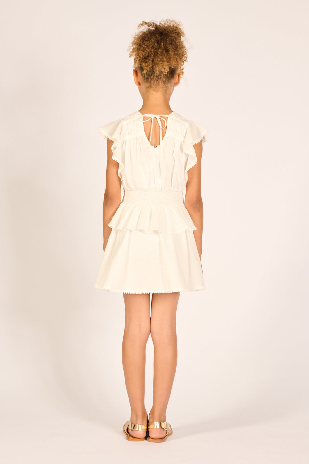 Mini Dress Noemi for girls - Natural White