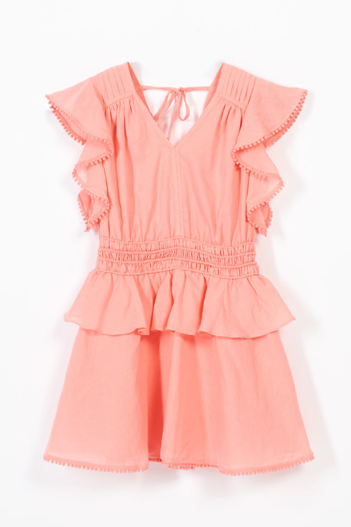 Mini Dress Noemi for girls - Warm Peach