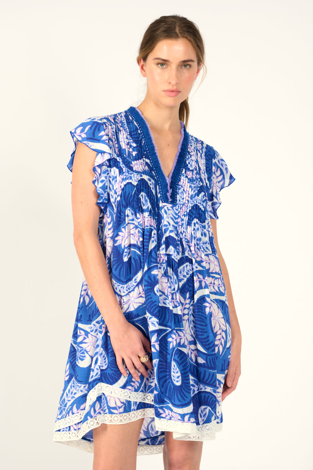 Mini Dress Sasha - Blue Holy Snake - Poupette St Barth