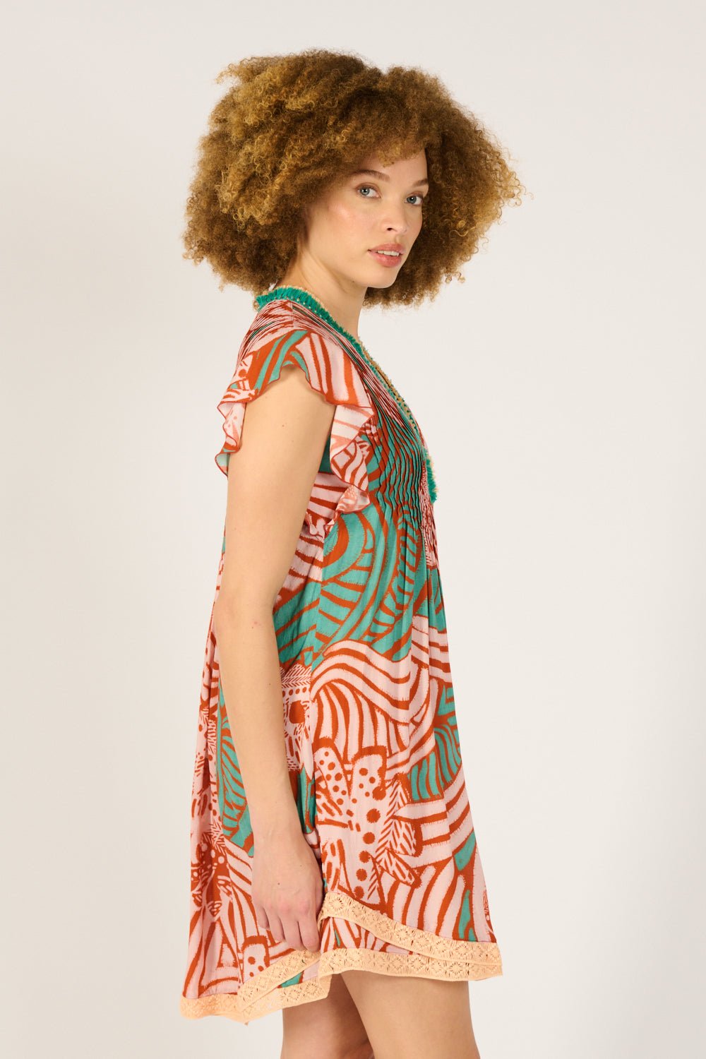 Mini Dress Sasha - Brick Japonism