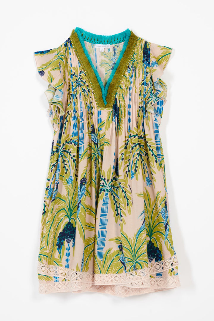 Mini Dress Sasha for girls - Green Mini Palmrott