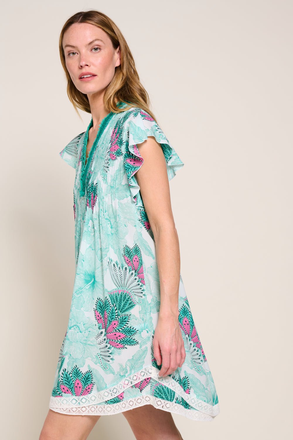 Robe Courte Sasha - Green Padang