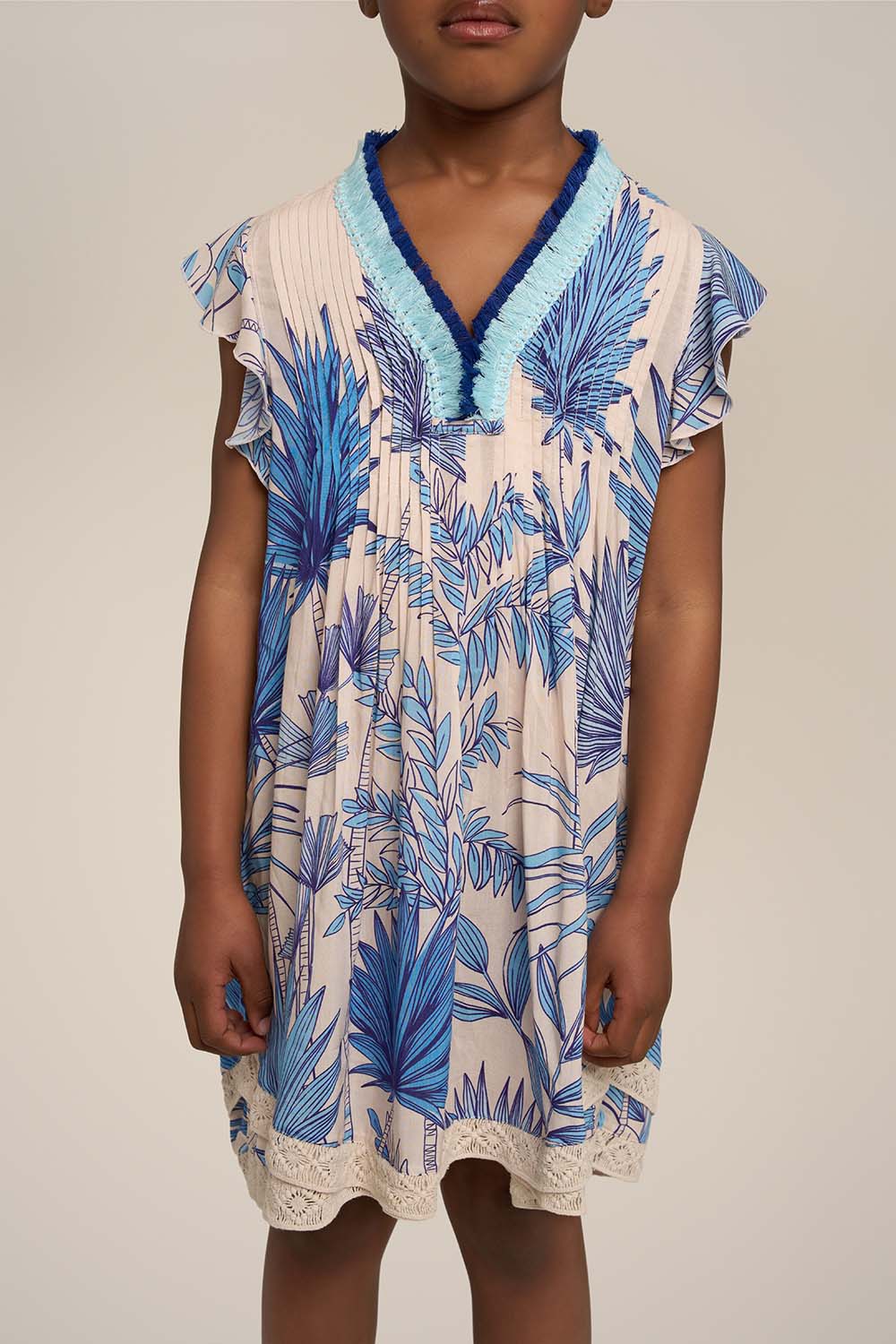 Robe Courte Sasha pour fille - Blue Preveli Beach