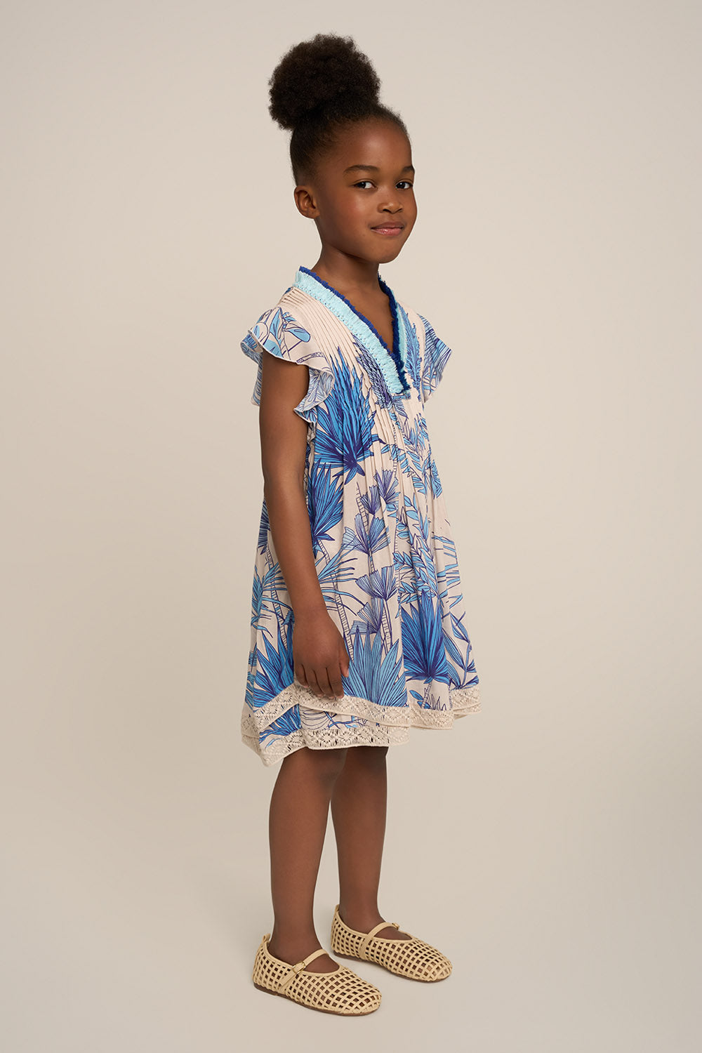 Robe Courte Sasha pour fille - Blue Preveli Beach