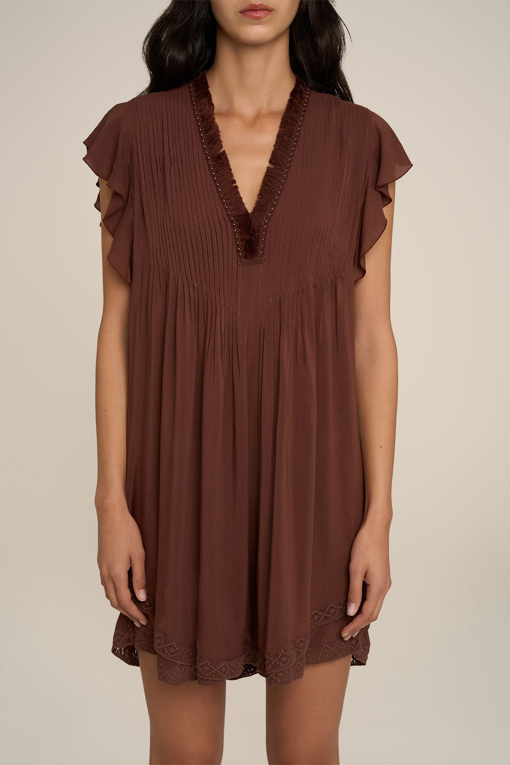 Mini Dress Sasha - Chocolate Brown